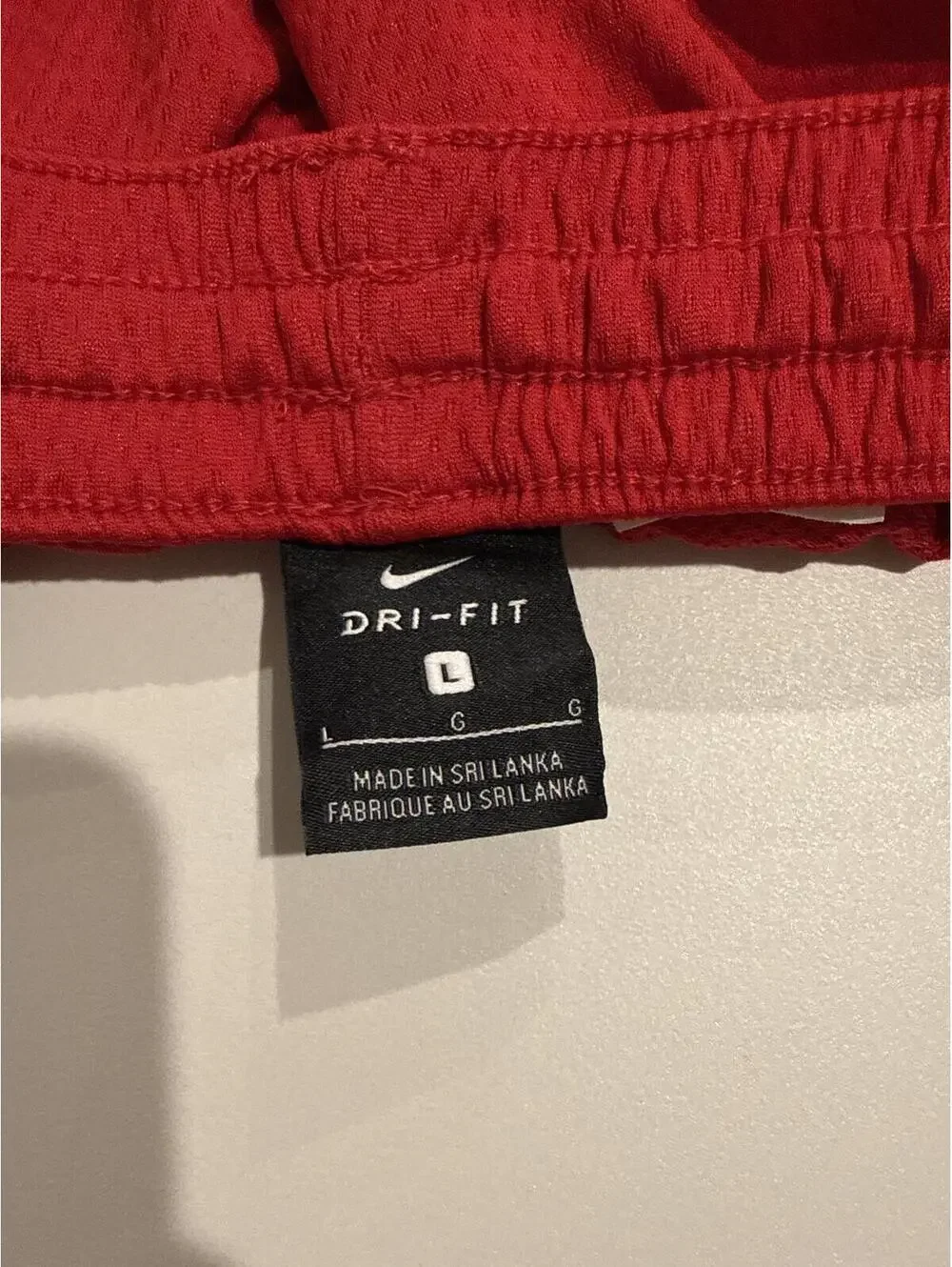Nike Dri-FIT Athletic Shorts Red Black - Kids Large